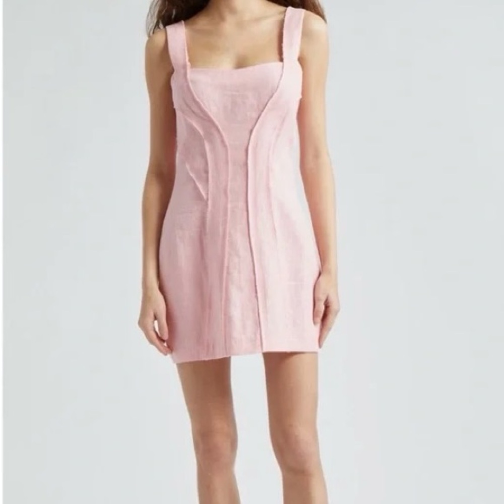 Ramy Brook Pink Sheath Mini Dress Square Neck Cocktail 💕